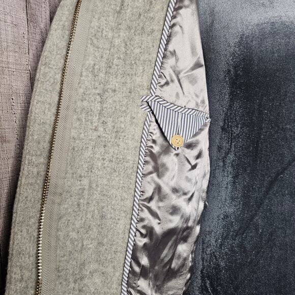 J.CREW Light Gray COCOON Nello Gori Italian Stadium-Cloth Wool Blend COAT Size 0 - Picture 8 of 12